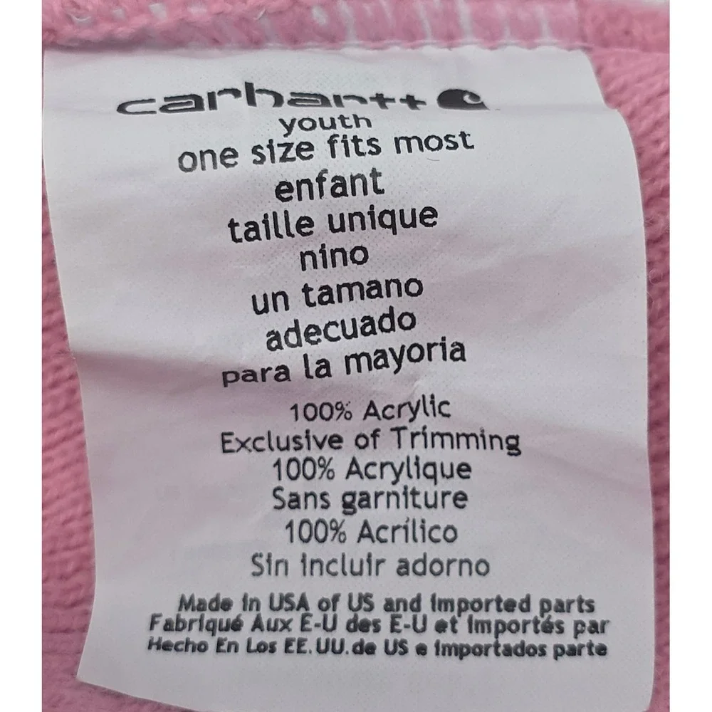 Carhartt Youth Pink Acrylic Ribbed Knit‎ Watch Hat Beanie CB8905 P182 One Size